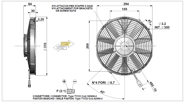 12 Volt DC Axial blowing Fan (11") For HC11 Cooler